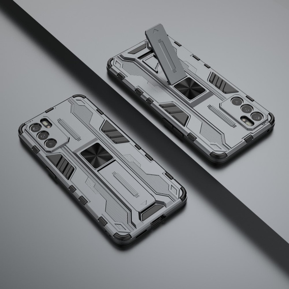 Чехол до Oppo Reno6 5G, Military kickstand, серый