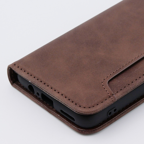 Футляр з клапаном для Motorola Moto G54 5G, Card Slot, коричневий