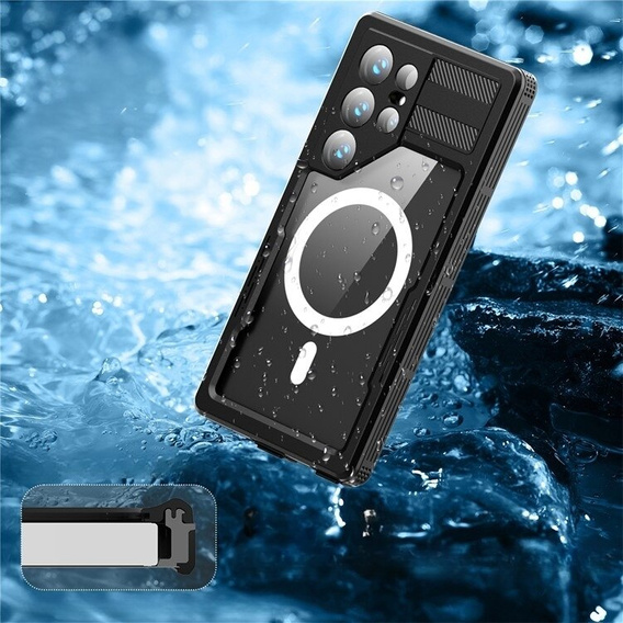 Водонепроницаемый чехол для Samsung Galaxy S24 Ultra, Redpepper, для MagSafe, чёрный