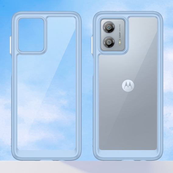 Чoхол до Motorola Moto G53 5G, Fusion Hybrid, прозорий / синій