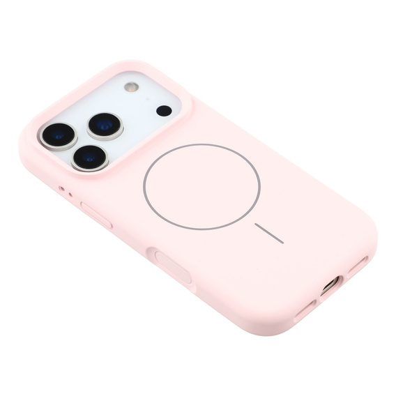 Силиконовый чехол для iPhone 17 Pro Max, для MagSafe, противоударный, розовый