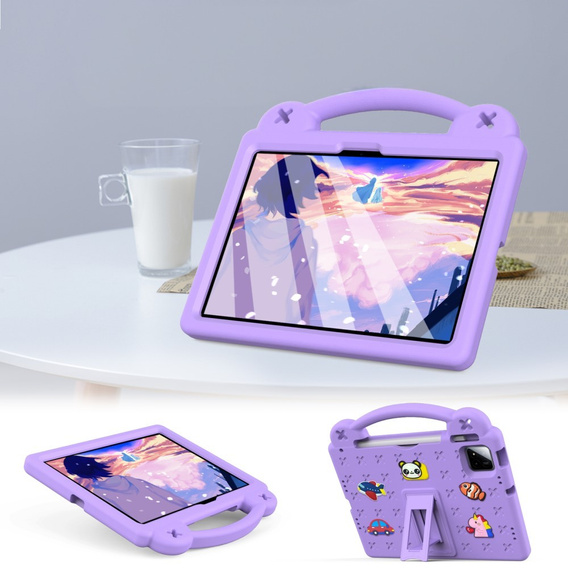 Дитячий чохол для планшета Xiaomi Pad 7 / 7 Pro, Cute Patterns, з підставкою, фіолетовий