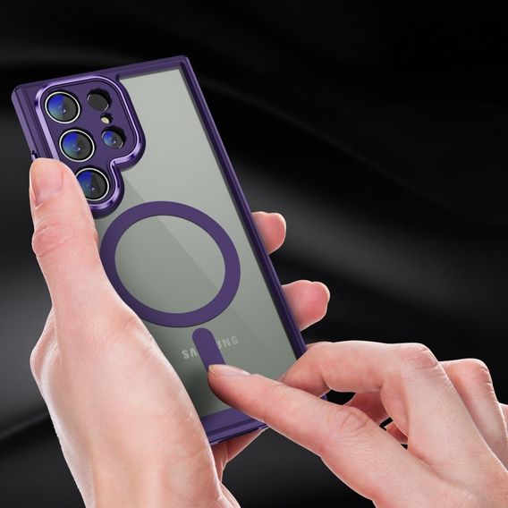 Чохол для Samsung Galaxy S23 Ultra, ERBORD Impact Guard, MagSafe, темно-фіолетовий