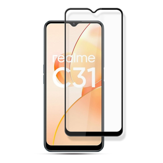 Загартоване скло Mocolo Full Glue для Realme C31, чорна рамка