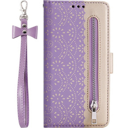 Чохол-кришка для Samsung Galaxy A54 5G, Wallet Pocket Zipper Lace, фіолетовий