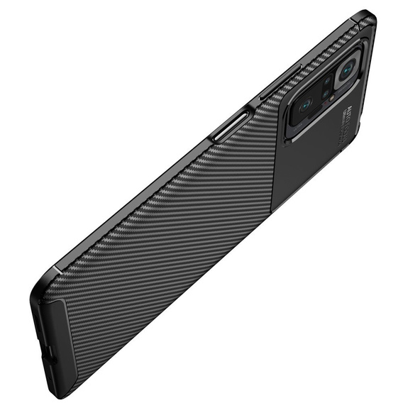 Чехол до Xiaomi Redmi Note 10 Pro, Carbon Gel, чёрный