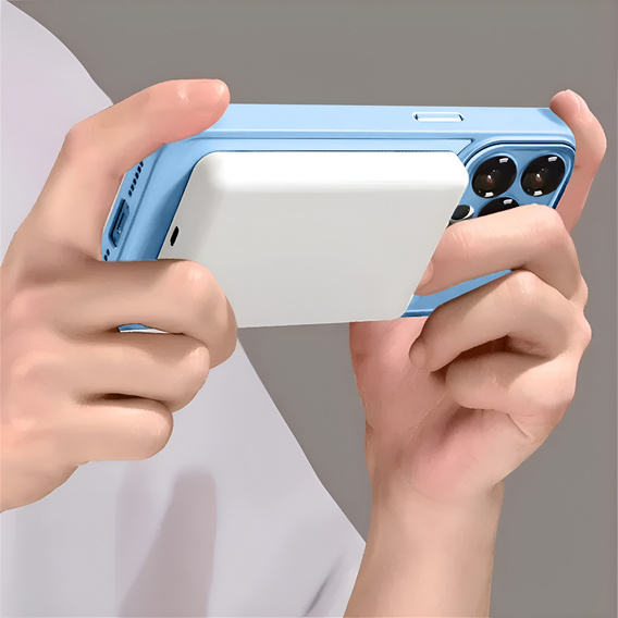 Чохол для iPhone 16 Pro, для MagSafe, ERBORD Matt Case, синій + захисне скло