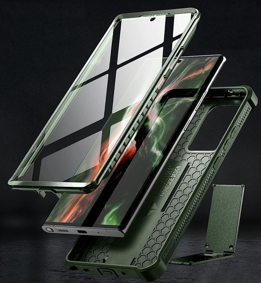 Бронированный чехол для Samsung Galaxy Note 20 Ultra, Dexnor Full Body, зелёный