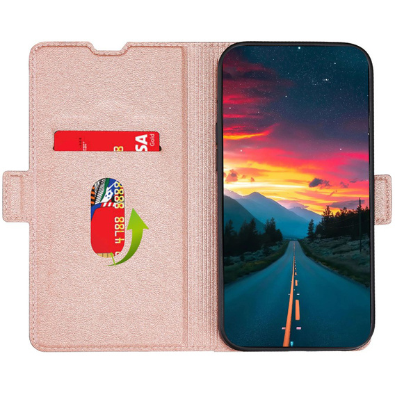 Откидной чехол для Xiaomi 12 Pro, Wallet, розовый rose gold