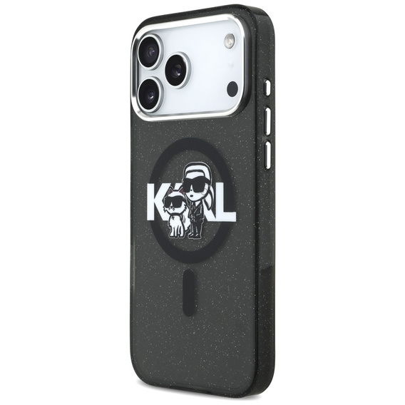 Чехол Karl Lagerfeld IML Glitter Karl & Choupette Sketch Logo MagSafe для iPhone 17 Pro Max