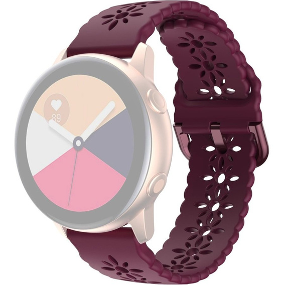 Силиконовый ремешок 20mm Soft Hollowed-out, Wine Red