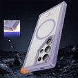 Чохол з рамкою для Samsung Galaxy S24 Ultra, для MagSafe, прозорий / фіолетовий