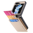 Чохол для Samsung Galaxy Z Flip7 FE / Z Flip6, Card Slot Ring Case, бежевий