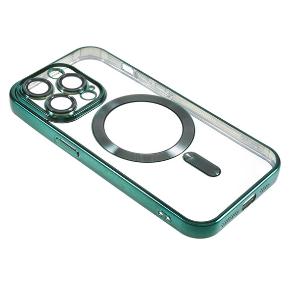 Чохол для iPhone 14 Pro, Electro MagSafe, зелений + Скло на екран