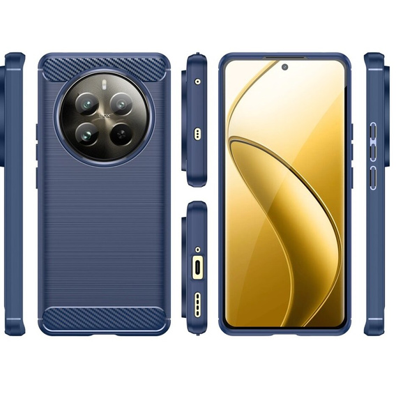 Чехол до Realme 12 Pro 5G / 12 Pro+ 5G, Carbon, синий