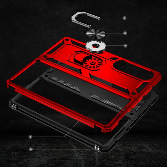 Бронированный Чехол до Samsung Galaxy Z Fold 4 5G, Nox Case Ring, красный