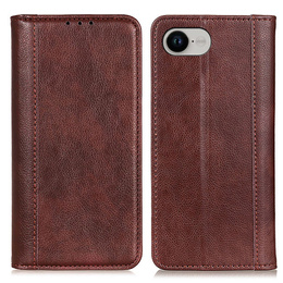 Чoхол до Iphone 16E, Wallet Litchi Leather, коричневий