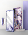 Чoхол до Samsung Galaxy S22, Suritch Full Body Marble, фіолетовий