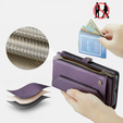 Чехол CASEME для Samsung Galaxy S24 FE, RFID Leather Wallet, с плечевым ремнем, фиолетовый