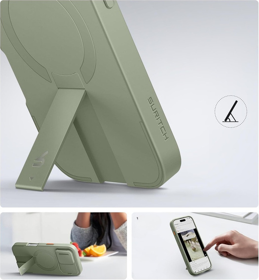 Чехол для iPhone 16 Pro, Suritch Shockproof, для MagSafe, зелёный
