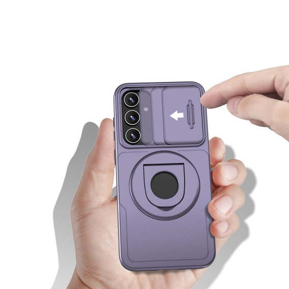 Бронированный чехол для Samsung Galaxy S23 FE, CamShield Magnet, фиолетовый + 9H стекло