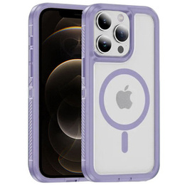 Чохол з рамкою для iPhone 12/12 Pro, для MagSafe, прозорий / фіолетовий