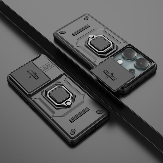Чохол для Xiaomi Redmi Note 13 Pro 4G / Xiaomi Redmi Note 14S / Xiaomi Poco M6 Pro 4G, KickStand Camera Lens, чорний