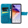 Откидной чехол для Infinix Note 40 Pro Plus, Butterfly, синий