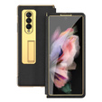 Чохол із склом для  Samsung Galaxy Z Fold 4 5G, Kickstand Cross Texture, Black
