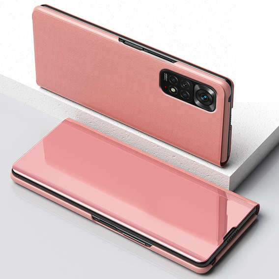 Чехол до Xiaomi Redmi Note 11 / 11S, Clear View, розовый rose gold