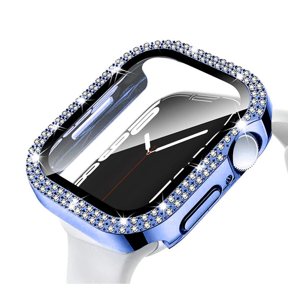 Силиконовый футляр со встроенным защитным стеклом до Apple Watch SE / 6 / 5 / 4 44mm, dark blue