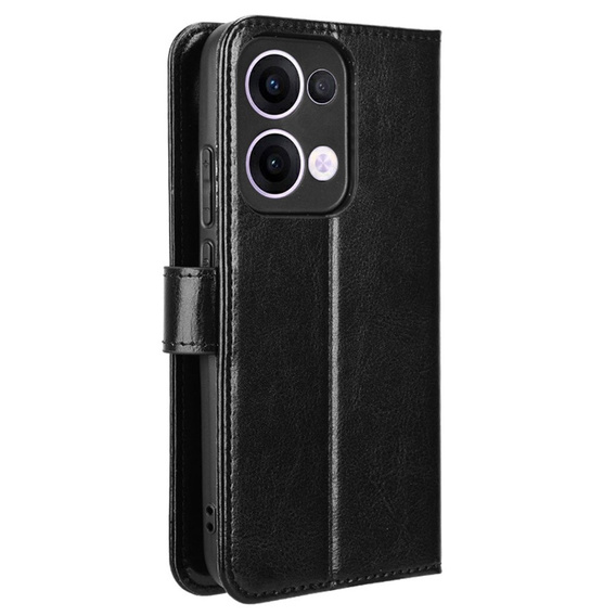 Откидной чехол для Oppo Reno 13, Crazy Horse Wallet, чёрный