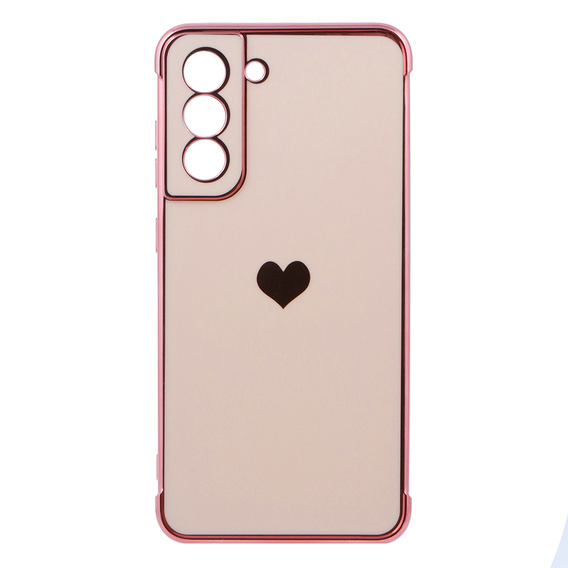 Чoхол до Samsung Galaxy S21 FE, Electro heart, рожевий rose gold