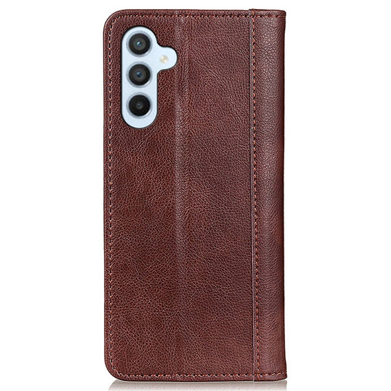 Чехол до Samsung Galaxy S24, Wallet Litchi Leather, коричневый
