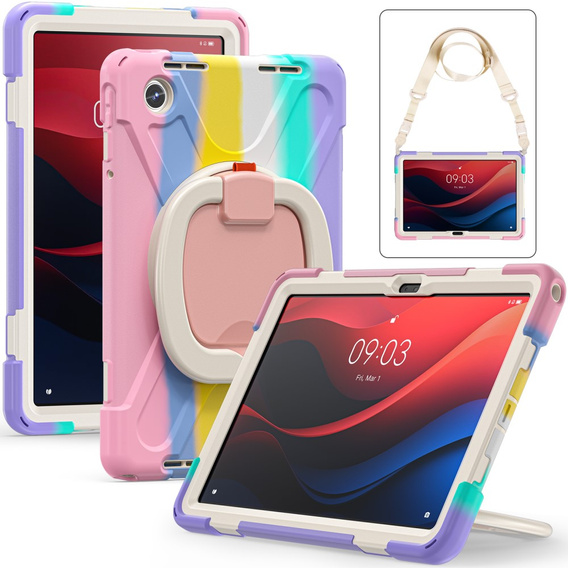 Детский чехол для Lenovo Tab M11, бронированный с ремешком, разноцветный