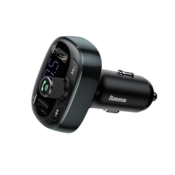 Baseus S13 Автомобильное зарядное устройство 2-Port USB + Transmiter FM - Black