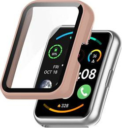 Силиконовый футляр со встроенным защитным стеклом до Huawei Watch Fit 2, Rose Gold