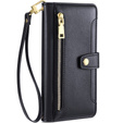 Откидной чехол для iPhone 14, Wallet Zipper Pocket, чёрный