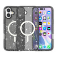 Чехол для iPhone 17, для MagSafe, глиттер, полупрозрачный черный