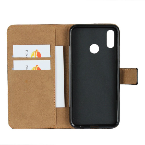 Откидной чехол для Huawei P20 Lite, Split Leather Wallet, чёрный