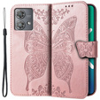 Чохол-книжка для Motorola Edge 40 Neo, Butterfly, рожевий rose gold