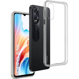 Тонкий чохол для Oppo A18 4G / A38 4G, прозорий + скло 9H