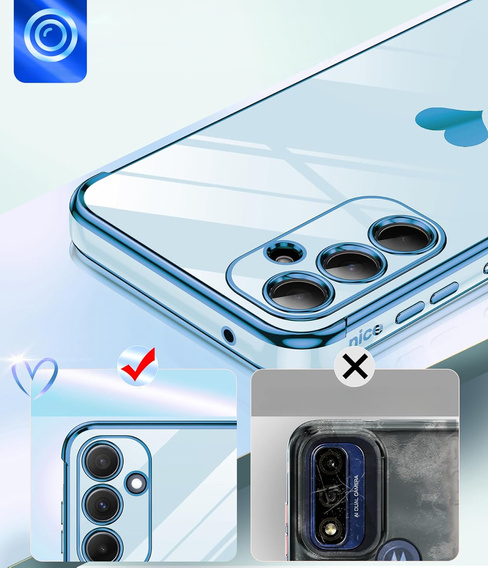 Чехол до Samsung Galaxy A54 5G, Electro heart, синий + 2x стекло 9H