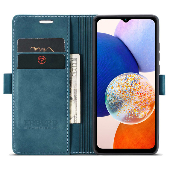 Чехол для Samsung Galaxy A14 4G/5G, ERBORD Vintage, бумажник с клапаном, синий