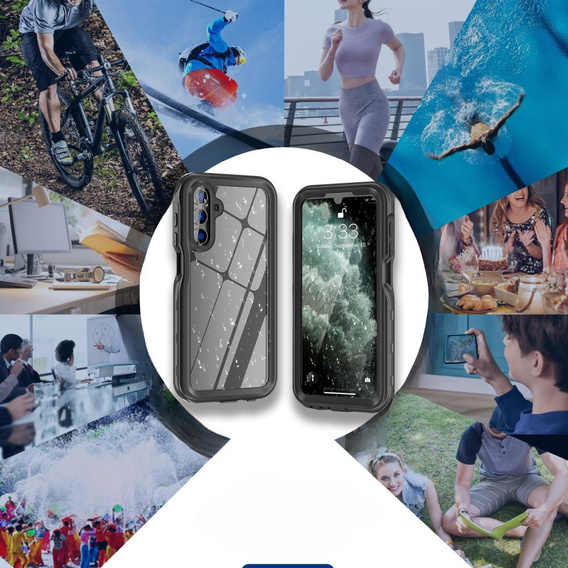 IP68 водонепроникний чохол для Samsung Galaxy A15 5G, Redpepper, чорний