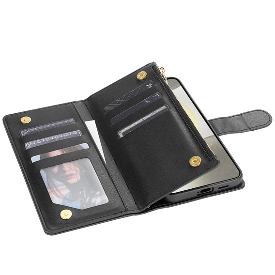 чехол-крышка для Samsung Galaxy S25 Edge, Rhombus Crossbody Leather, чёрный