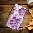 Чохол-книжка для Xiaomi Redmi 13C / Poco C65, Wallet, Painted Flowers, фіолетовий