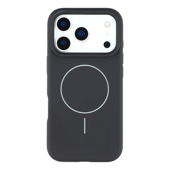 Силиконовый чехол для iPhone 17 Pro, для MagSafe, противоударный, черный