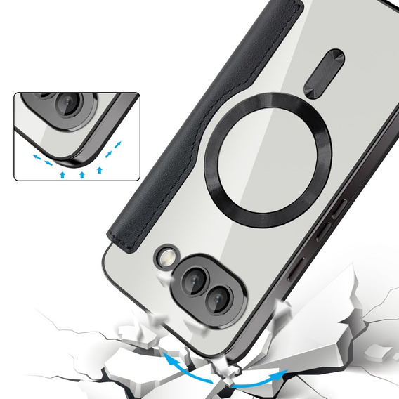 Откидной чехол для Google Pixel 9A, RFID Wallet MagSafe CamShield, чёрный