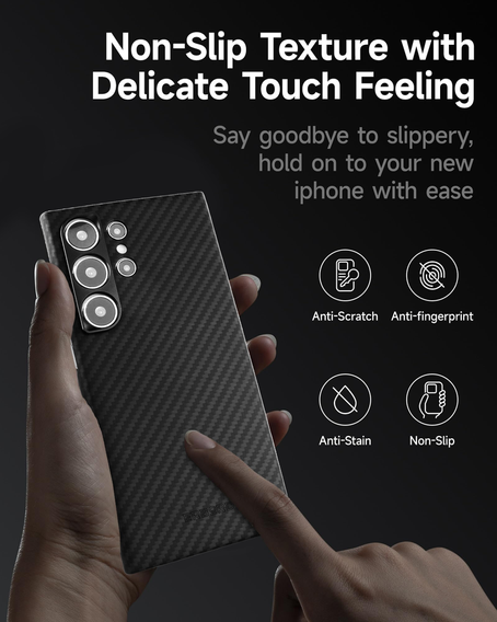 Чехол для Samsung Galaxy S24 Ultra, ERBORD Full Kevlar, для MagSafe, чёрный